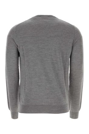 Jil Sander Mens Grey Wool Sweater 025 Exterior: Virgin Maglieria