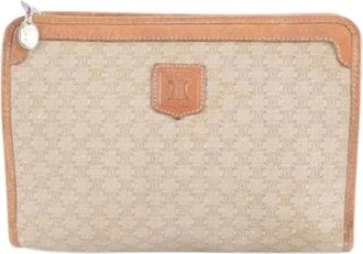 Celine Pre-owned Clutches, female, Brown, Size: ONE SIZE Pre-owned Vintage Canvas Clutch
