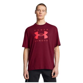 Under Armour Heren Logo Zwaargewicht Los T-shirt (Rood)