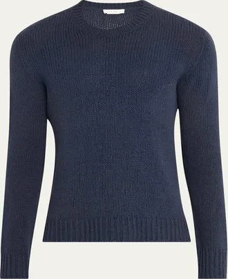 The Row Mens Laing Silk Knit Crewneck Sweater