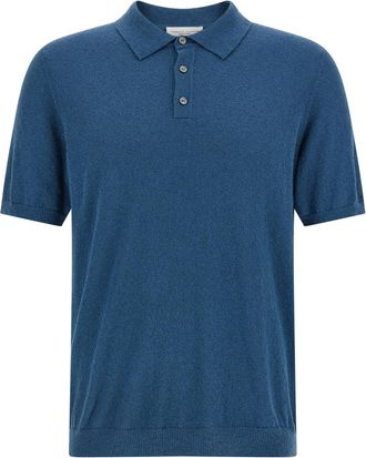 Roberto Collina Blue Spongy Effect Polo Shirt