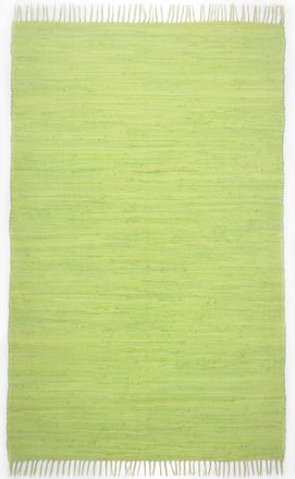 THEKO Alfombra reversible de algod&oacute;n tejida a mano - verde - 90x160 cm