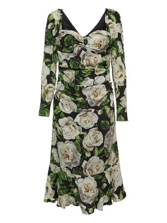 Dolce & Gabbana floral-print midi dress - Black