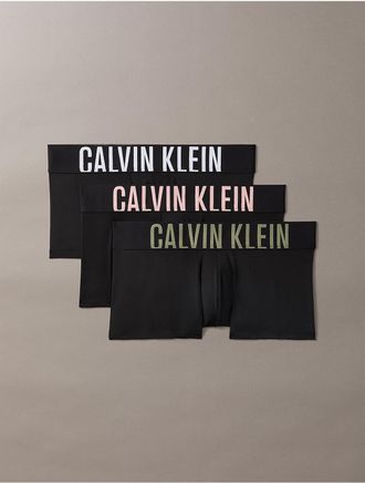 Calvin Klein Mens Intense Power 3-Pack Low Rise Trunk - Beige/Khaki - XL