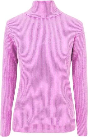 Generic Womens Ladies Ribbed Polo Neck TOP Jumper Turtle ROLL Neck Full Sleeve Plain TOP (M/L 12-14, Baby Pink)