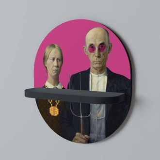 OEM Estante Ovalado American Gothic Bling Negro