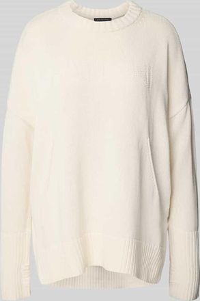 A|X Armani Exchange Oversized Strickpullover mit gerippten Abschlüssen in Offwhite, Größe L