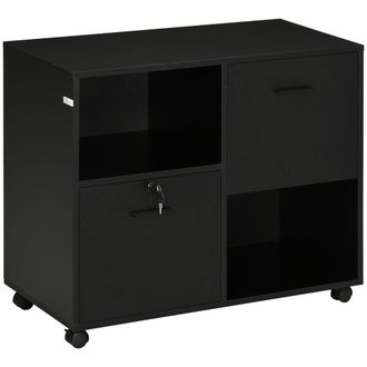 Vinsetto Vinsetto - Mobile Porta Stampante Per Ufficio In Truciolato 80x40x66cm Nero