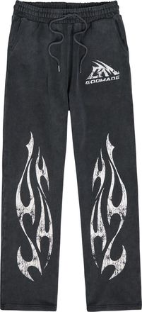 God Made Printed Straight-leg Cotton Sweatpants - Grey - L