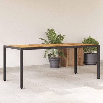 vidaXL Vidaxl - Mesa De Jard&iacute;n Superficie Madera Acacia Rat&aacute;n Negro 190x90x75cm