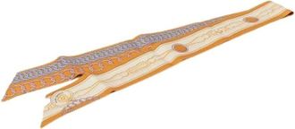 Herm&egrave;s Pre-owned Scarves, female, Orange, Size: ONE SIZE Pre-owned The Maillons Twilly Scarf