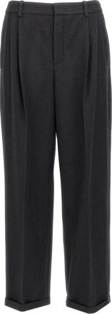 Saint Laurent Heren, Broeken, Zwart, Maat: XL Wol