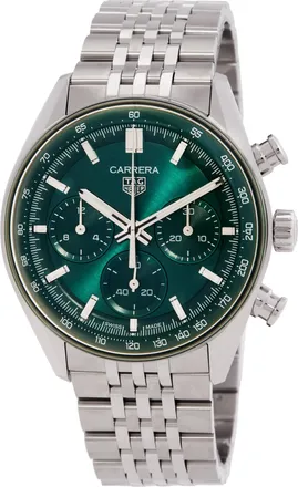 Tag Heuer Carrera Chronograph Automatic Green Dial Mens Watch CBS2115.BA0053