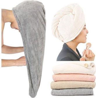 OEM Juego Extragrande De 4 Toallas De Microfibra Para Mujer, Superabsorbentes Y De Secado R&aacute;pido, Aptas Para Cabello Rizado, Largo Y Corto