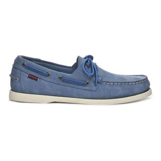 Sebago Klassieke Bootschoenen - Heren - Bootschoenen - Blauw - 40 EU - Leer - Schoenen