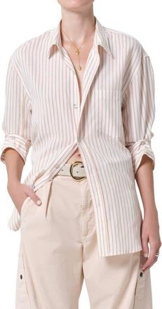 Citizens Of Humanity Kayla Stripe Relaxed Button-Up Shirt in Sherbet Stripe at Nordstrom, Size X-Large