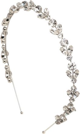 Jennifer Behr Kyra crystal-embellished headband - women - Crystal/Rhodium Plated Brass - One Size - Silver