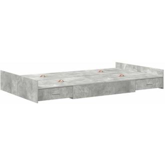 vidaXL Cama Con Almacenamiento Con Cabecera Gris Hormig&oacute;n 120 X 190 Cm Vidaxl