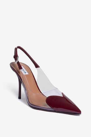 Alaia Slingback-Pumps aus Plexiglas und Lackleder Le Coeur 90
