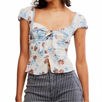 Free People Call Me Baby Blouse In White Combo - Daisy