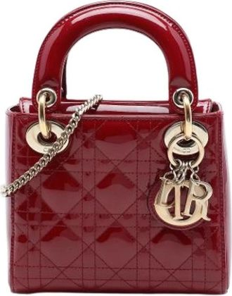 Dior Pre-owned Lady Dior - Dames - Vintage Mini Tas - Rood - ONE Size - Leer - Vintage