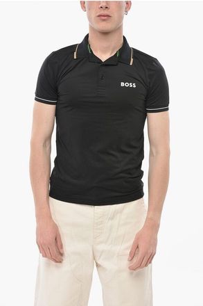 HUGO BOSS Technical Fabric Polo with Printed Logo size S
