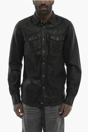 Diesel Coated Denim Shirt D-VEGA with Double Pocket size Xl