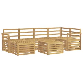 vidaXL Conjunto De Sof&aacute;s De Exterior 7 Pcs Blanco Poli&eacute;ster Vidaxl