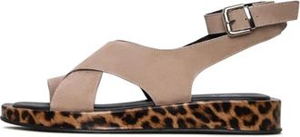 Cesare Gaspari Schoenen, Dames, Beige, 38 EU, Su&egrave;de, Su&egrave;de Cross-Strap Sandalen - Beige