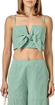 English Factory Check Tied Crop Tank in Kelly Green at Nordstrom, Size X-Small