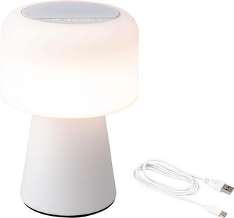 Lumineo Lumineo - L&aacute;mpara Led Con Altavoz Bluetooth Recargable Para Exterior Y Interior Color Blanco 22,5 Cm