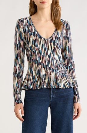Ulla Johnson Rosalia Space Dye Cotton Knit Top in Oasis at Nordstrom, Size X-Large