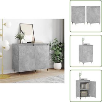 vidaXL The Living Store Credenze 2 pz Grigio Cemento 40x35x70 cm in Legno Multistrato - Credenze grigio cemento
