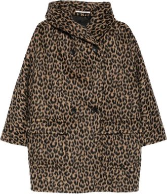 Tagliatore Cappotto doppiopetto con stampa animalier - Nero