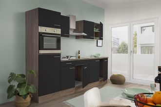 Respekta Cucina Mobile Cucina Blocco Vuoto Rovere York Nero Oliver 270 Cm Respecta