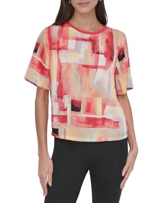 DKNY Dkny Crew Neck Print Top