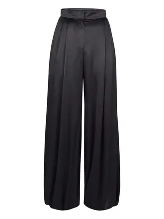 Nina Ricci satin trousers - women - Silk/Fabric - 36 - Black