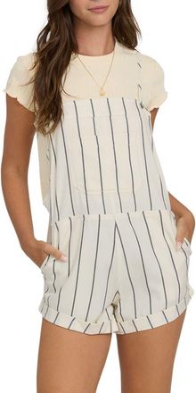 Billabong Wild Pursuit Stripe Shortalls in White Cap at Nordstrom, Size X-Small