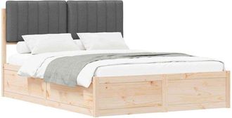 vidaXL Estructura De Cama Con Cabecera Tapizada Gris Oscuro Vidaxl