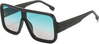 Generic Mens And Womens Large Frame Square Sunglasses Outdoor Vacation Sports Sun Glasses(Blue)