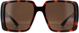 Gucci Vierkant Dames Donker Havana met Goud Donkerbruin GG1692S