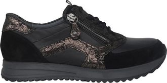 Waldl&auml;ufer Dames sneakers met brede pasvorm - Zwart - Dames - Sneakers - Zwart - 37 EU - Schoenen