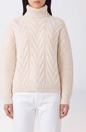 Elisabetta Franchi Alpaca Blend Turtleneck Jumper with Dropped Shoulders