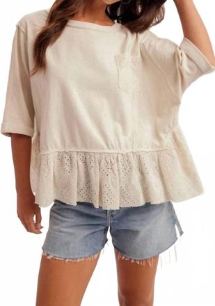 Hem & Thread Womens Katie Lace Ruffle Top In Ecru