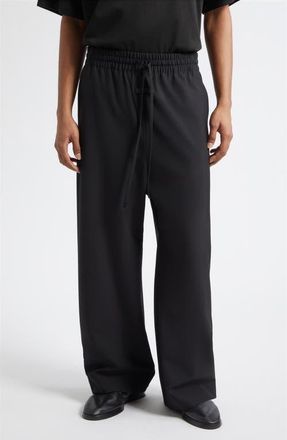 Fear of God Virgin Wool Wide Leg Drawstring Pants in Black at Nordstrom, Size X-Large