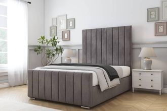 Comfort Beds Sara Naples Bed Frame With Mattress-50 Upholstered in Grey | Size: Single