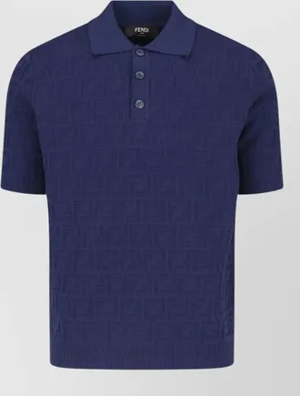 Fendi cotton ff jacquard polo shirt
