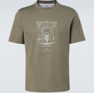 Brunello Cucinelli Printed cotton jersey T-shirt