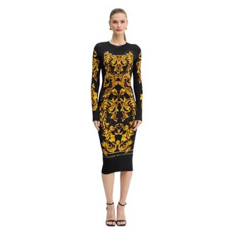 Versace Jeans Couture Midi Jurk - Dames - Casual kleedjes - Veelkleurig - L - Kleedjes