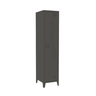 Dmora Dmora - Armario De Columna Soleto, Mueble Alto Para Ba&ntilde;o O Cocina, Armario Alto Multifuncional, Gabinete Multiusos, 38x38 H180 Cm, Pizarra